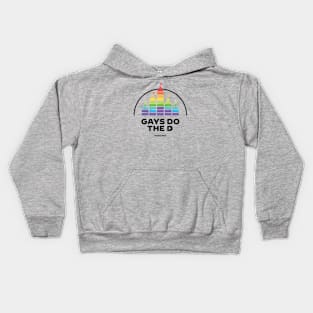 Gays Do the D Rainbow Logo (Black Text) Kids Hoodie